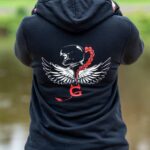 Bluza czarna damska z kapturem kolekcja "Wings"